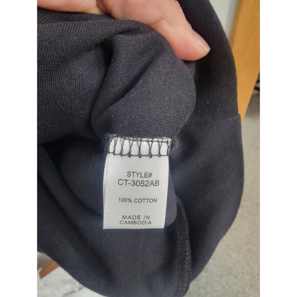 Zenana Black Long Sleeve Cotton Pullover Sweatshirt L - Picture 3 of 6